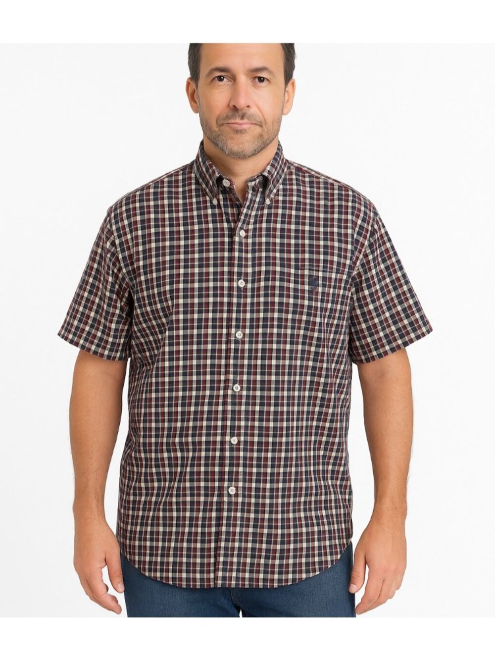 Ralph Lauren Blake XL Short Sleeve Button Shirt Plaid 100% Cotton Relaxed Fit